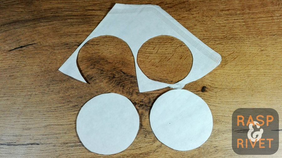 cut out four aeropress filters from the standard paper filter
