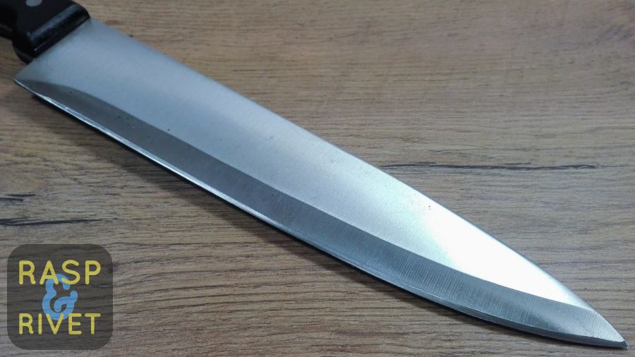 the other side of the chef's knife after sharpening