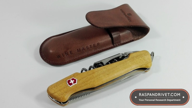 the victorinox wine master alongside the beautiful leather pouch