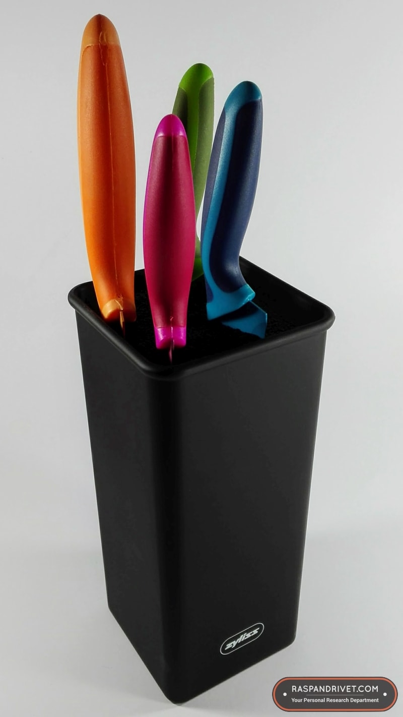 the bristle knife block with the four knives inside