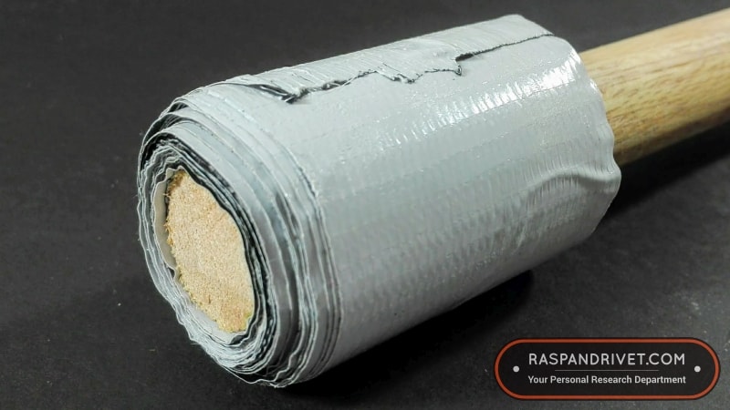 duct tape, applied in reverse over the duct tape applied to the dowel