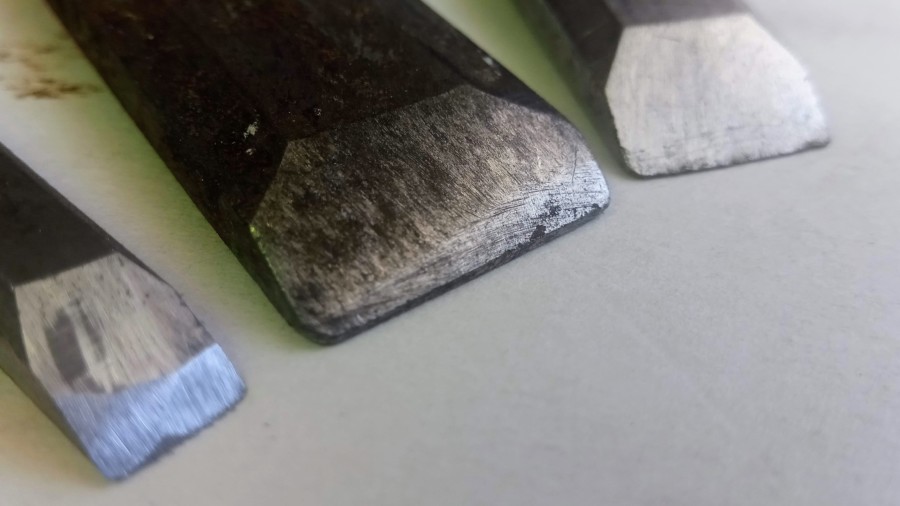 set of chisels before sharpening