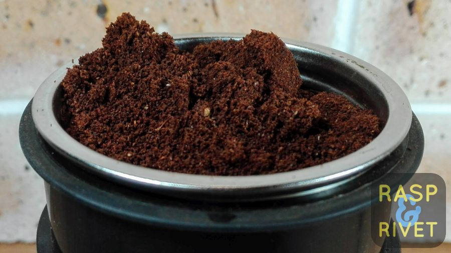 Add medium coarse coffee to the tumbler. I didnt have this type of ground coffee. I used filter grind. Add medium coarse coffee to the tumbler. I didnt have this type of ground coffee. I used filter grind.