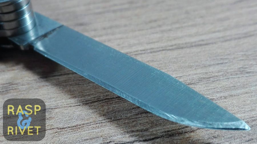 One side of the Leatherman Micra’s blade after sharpening with the Lansky. One side of the Leatherman Micra's blade after sharpening with the Lansky.