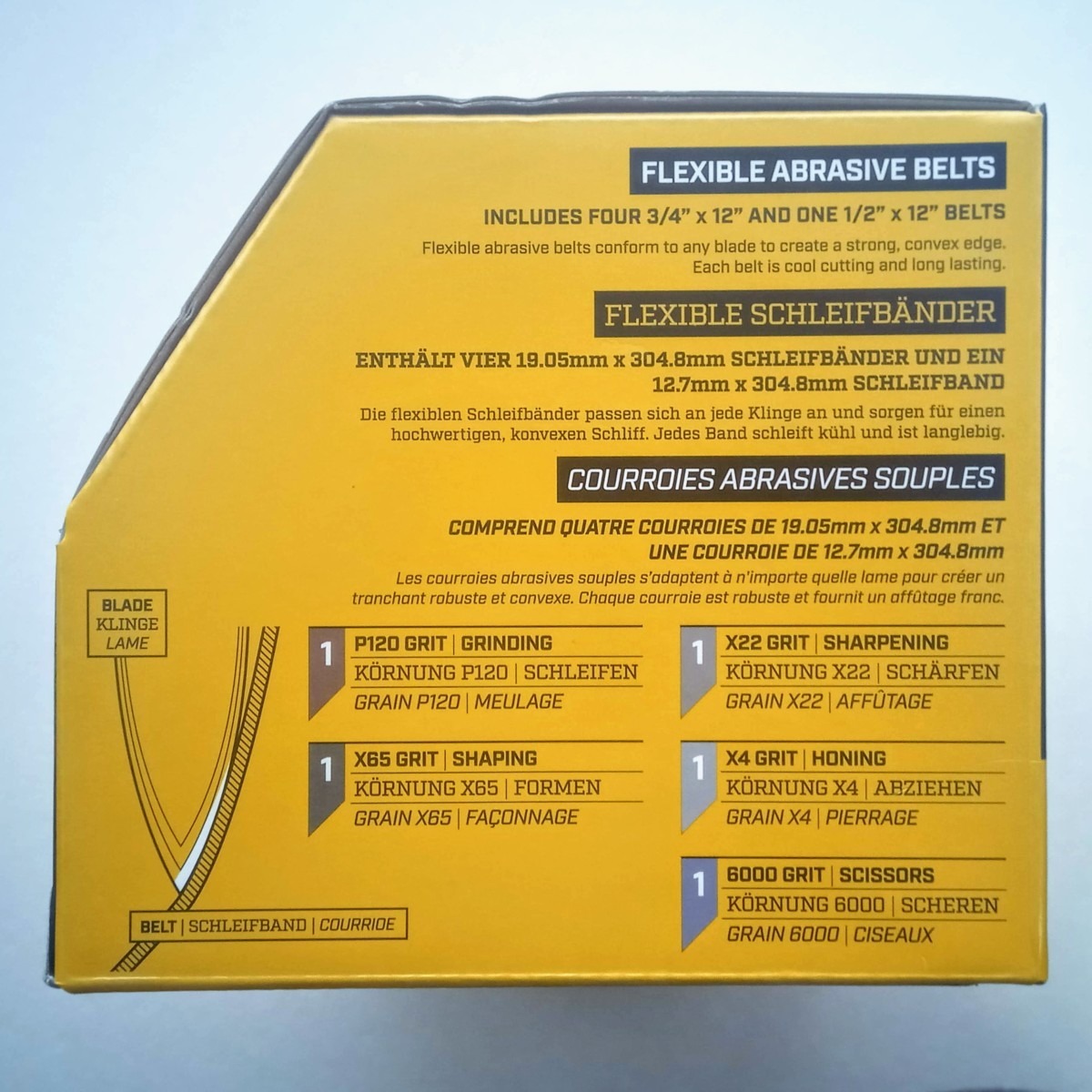 One side of the Work Sharp Ken Onion edition box. One side of the Work Sharp Ken Onion edition box.