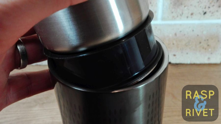 Place the plunger into the tumbler. Place the plunger into the tumbler.