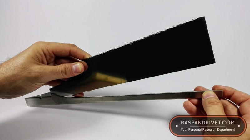 Slide the blade out of the back. Slide the blade out of the back.