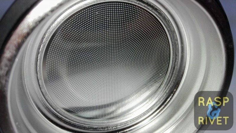 The Bobble Presse’s metal filter up close. The Bobble Presse's metal filter up close.