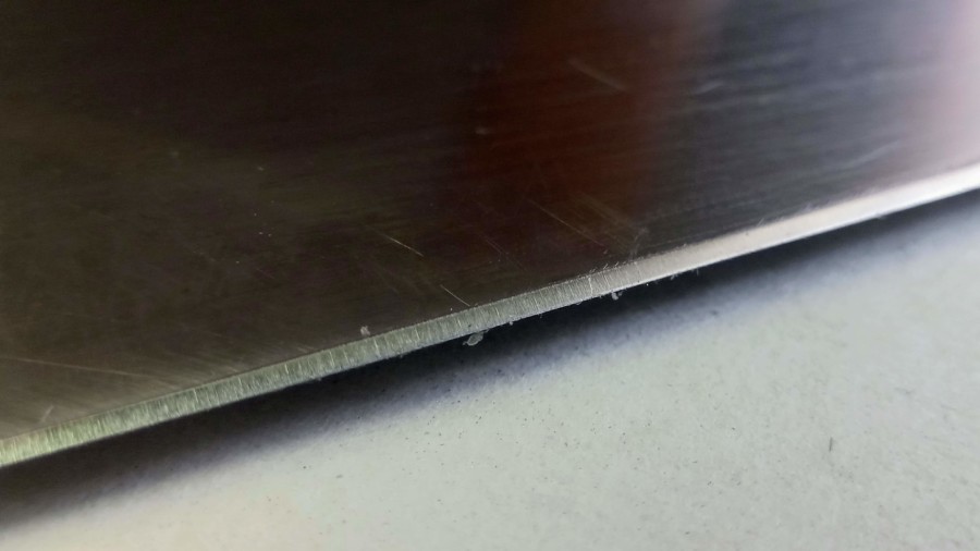 The Chef’s knife’s edge after sharpening. The Chef's knife's edge after sharpening.