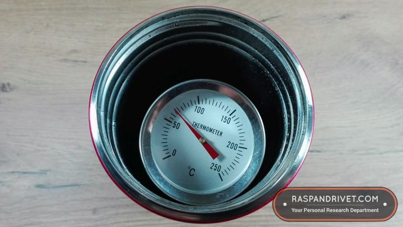 The coffee had a temperature of 66 degrees Celsius when I first poured it into the Zojirushi. The coffee had a temperature of 66 degrees Celsius when I first poured it into the Zojirushi.
