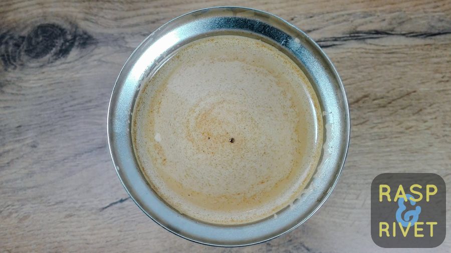 The coffee inside the Bobble Presse after the plunger has been pushed down all the way. The coffee inside the Bobble Presse after the plunger has been pushed down all the way.