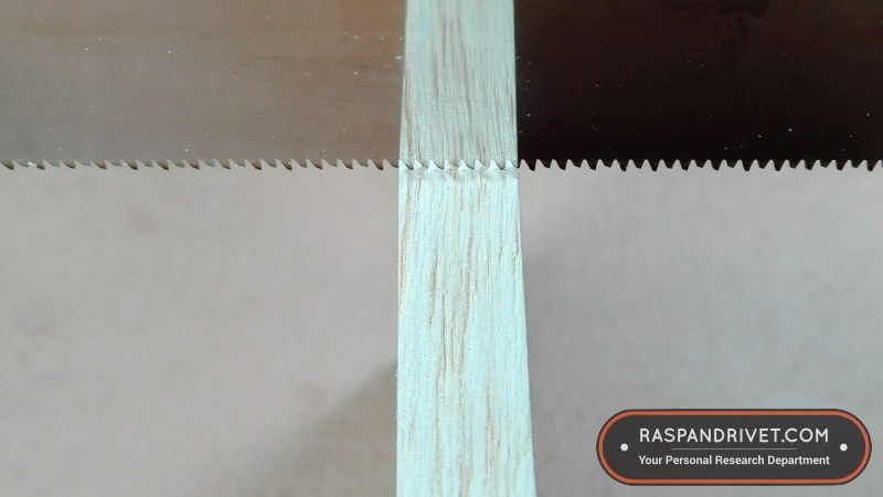 The dozuki has far more teeth in contact with a piece of wood, than most western back saws. The dozuki has far more teeth in contact with a piece of wood, than most western back saws.
