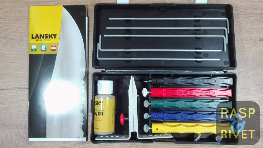 The Lansky box with all components inside, along with the Lansky manual. The Lansky box with all components inside, along with the Lansky manual.
