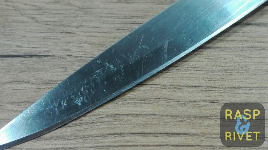 The steak knife after sharpening. The steak knife after sharpening.