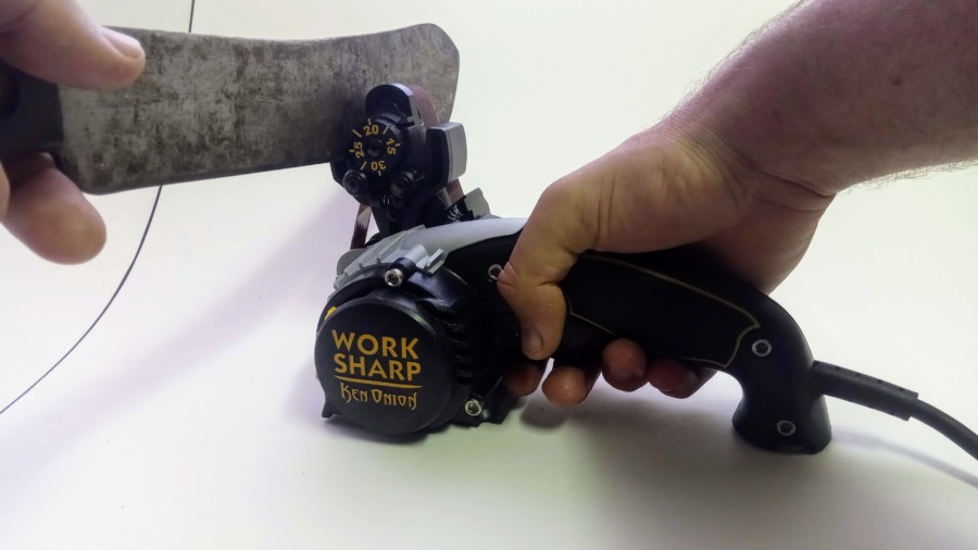The wrong way to sharpen the right side of a blade. The wrong way to sharpen the right side of a blade.