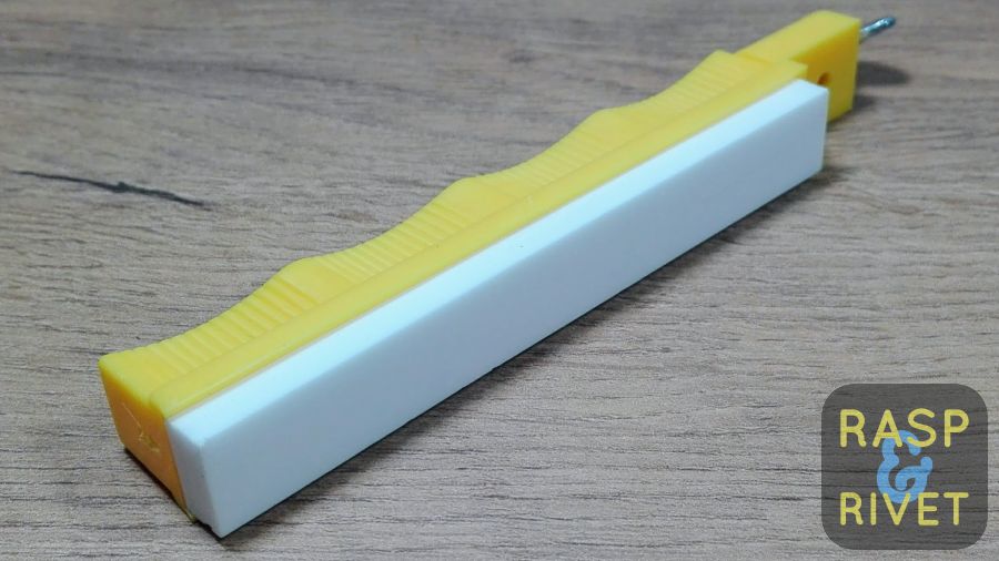 The yellow-handled 1000 grit Lansky sharpening stone. The yellow-handled 1000 grit Lansky sharpening stone.